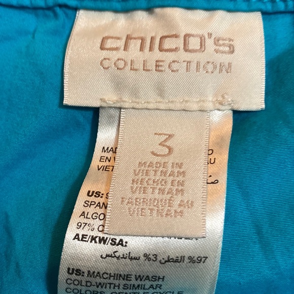 Chico’s Collection Cropped Pants Capri Blue sz 3/XL - Picture 4 of 7
